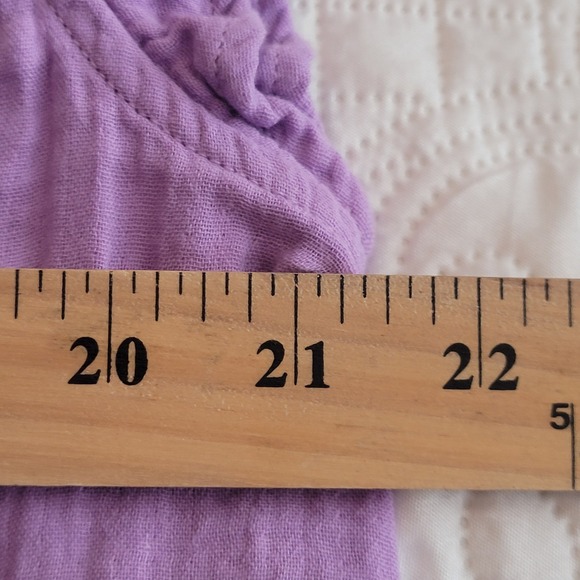 GAP Women's Lavender Ruffle Sleeve V-Neck LightweightGauze Blouse Top Size Large - Picture 7 of 8